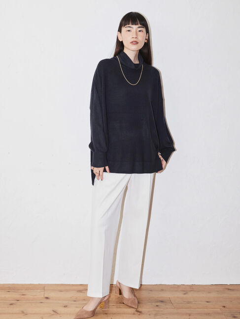  「ソフトタッチタートルニットチュニック」|ニット・セーター|