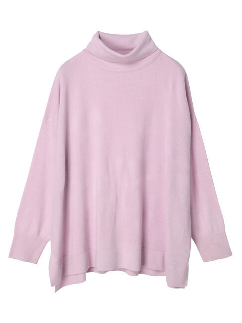  「ソフトタッチタートルニットチュニック」|ニット・セーター|