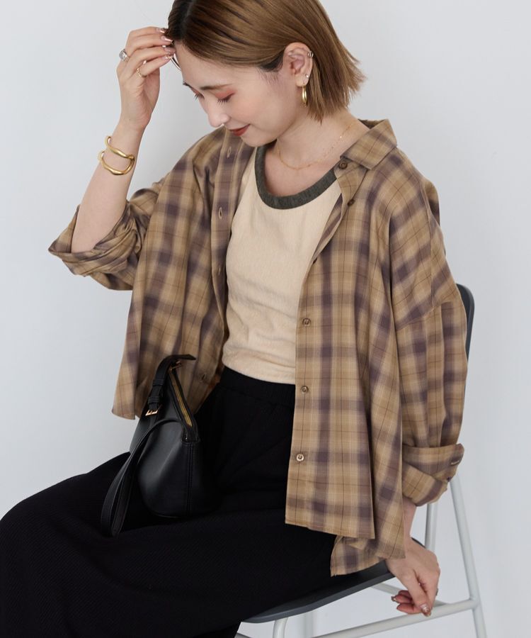 AMERICAN HOLIC「イージーケアチェックショート丈シャツ」|シャツ・ブラウス|