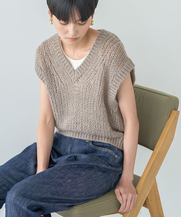 AMERICAN HOLIC「【選べる丈】甘編みニットベスト」|ベスト・ジレ|