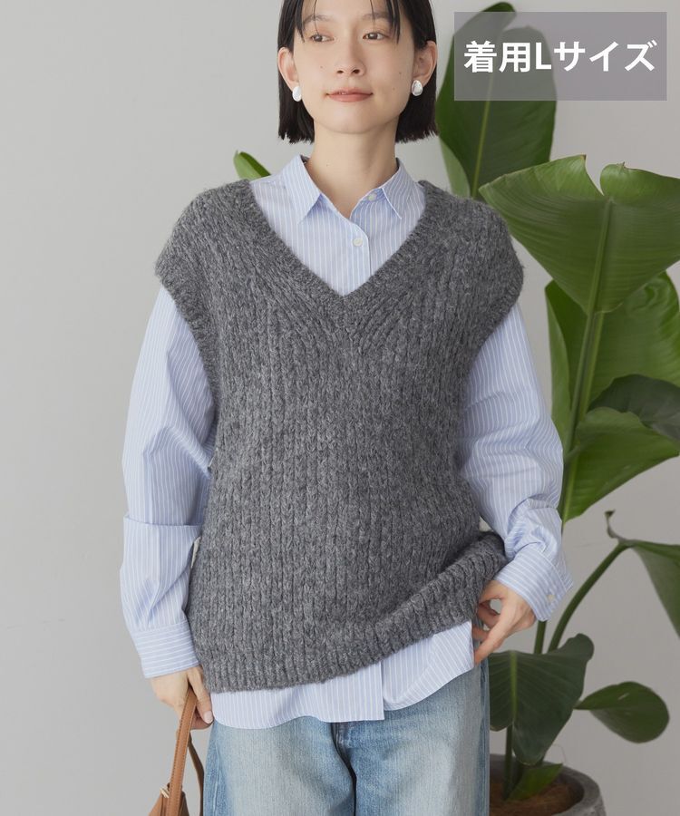 AMERICAN HOLIC「【選べる丈】甘編みニットベスト」|ベスト・ジレ|