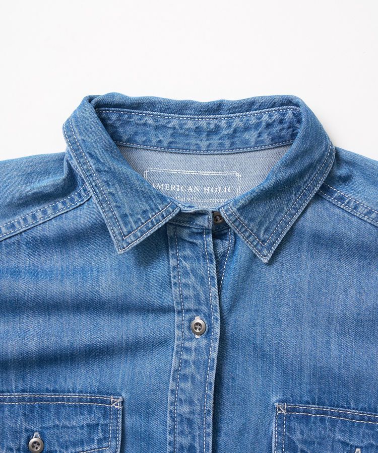 AMERICAN HOLIC「デニムシャツワンピース」|ワンピース|