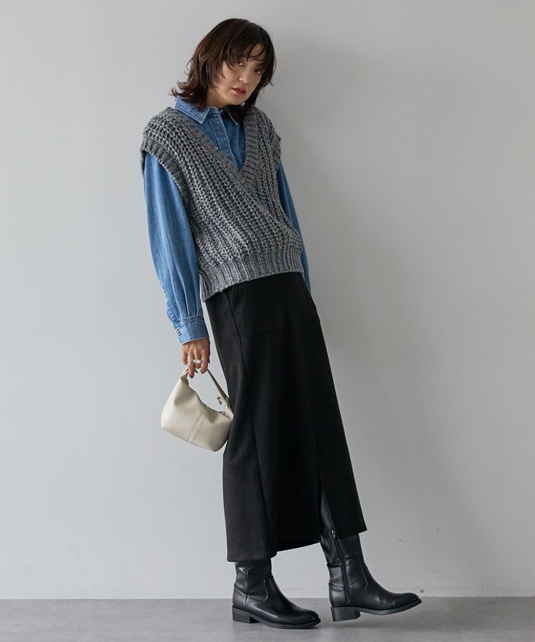 AMERICAN HOLIC「ローゲージVネックニットベスト」|ベスト・ジレ|