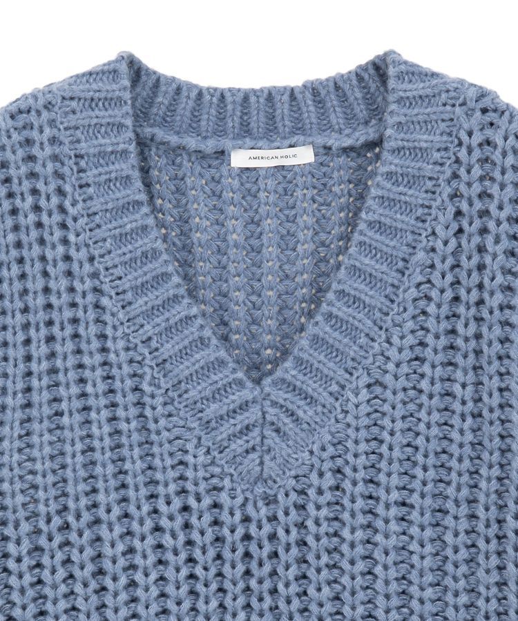 AMERICAN HOLIC「ローゲージVネックニットベスト」|ベスト・ジレ|