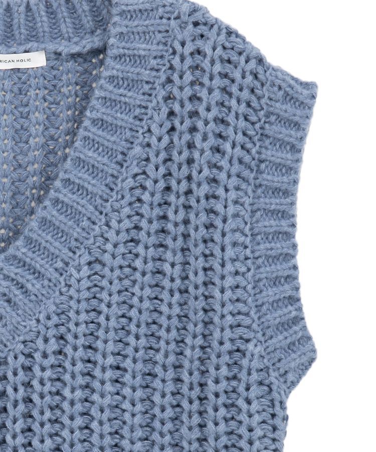 AMERICAN HOLIC「ローゲージVネックニットベスト」|ベスト・ジレ|