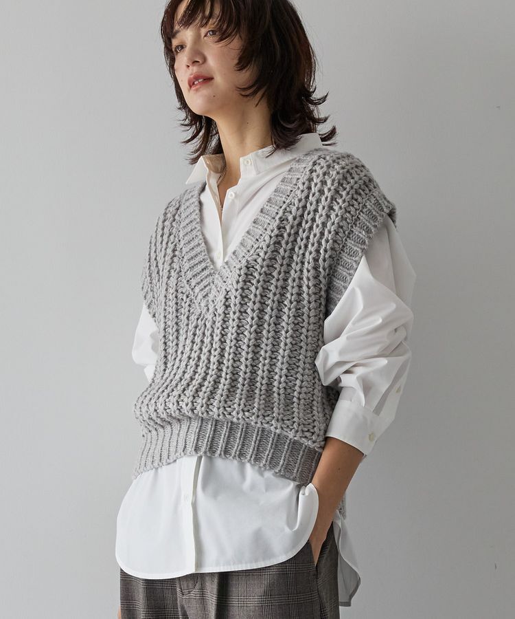 AMERICAN HOLIC「ローゲージVネックニットベスト」|ベスト・ジレ|