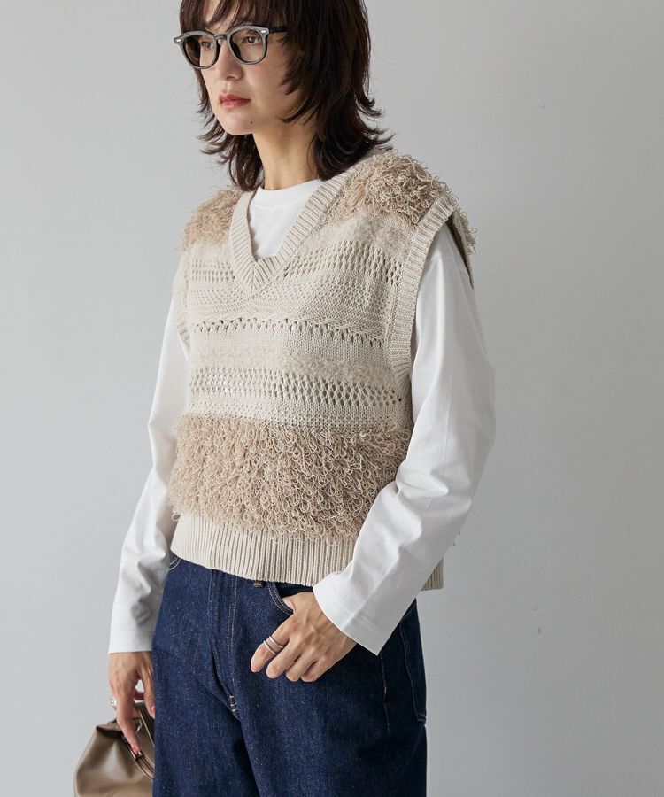 AMERICAN HOLIC「ループミックスニットベスト」|ベスト・ジレ|