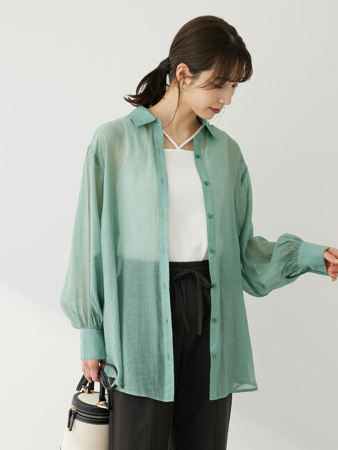 Green Parks「・ELENCARE　DUE　シアーシャツチュニック」|チュニック|