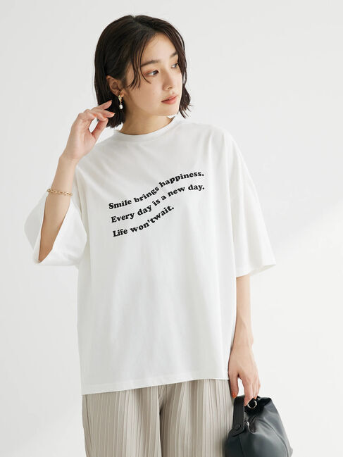  「・Petit Fleur ウェーブロゴptTシャツ」|Tシャツ・カットソー|オフホワイト