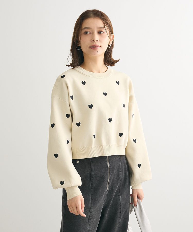 Green Parks「・swing by ハート刺繍ニット」|ニット・セーター|