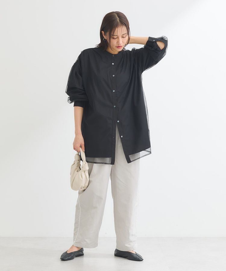 Green Parks「2Way チュールドッキングシャツチュニック」|シャツ・ブラウス|