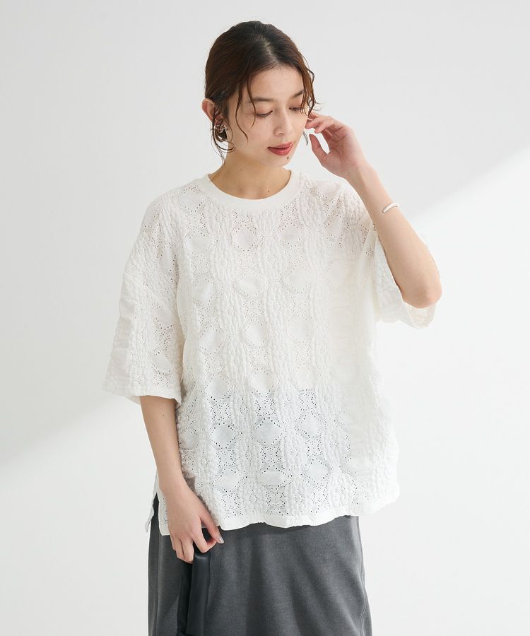 Green Parks「・SUGAR SPOON シャーリングカットレースTEE」|Tシャツ・カットソー|