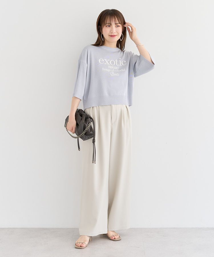 Green Parks「・ELENCARE DUE ロゴ刺繍6分袖ニット」|ニット・セーター|