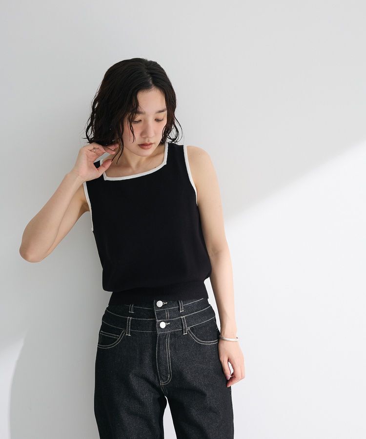 Green Parks「・ELENCARE DUE バイカラーニットタンク」|キャミソール|