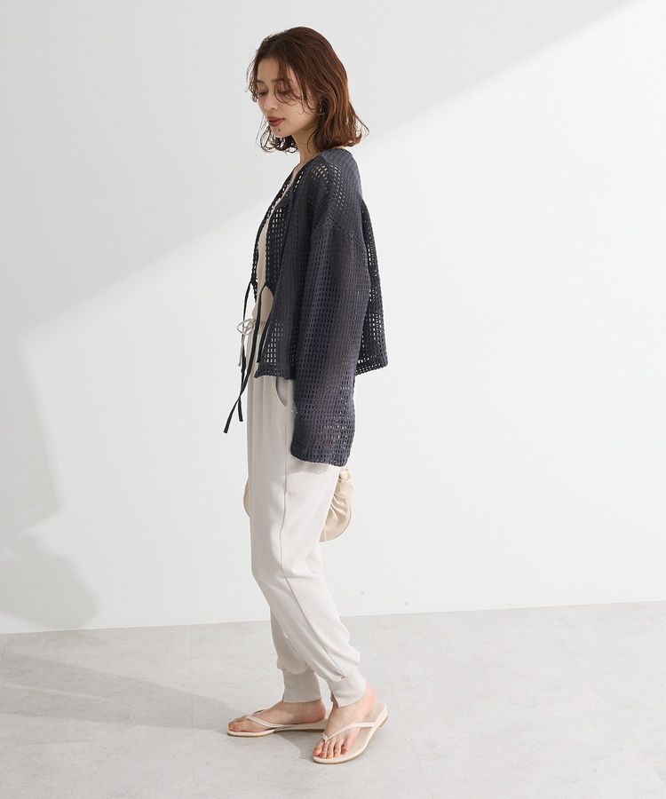 Green Parks「インド綿 前後2way メッシュショート丈カーディガン」|カーディガン|