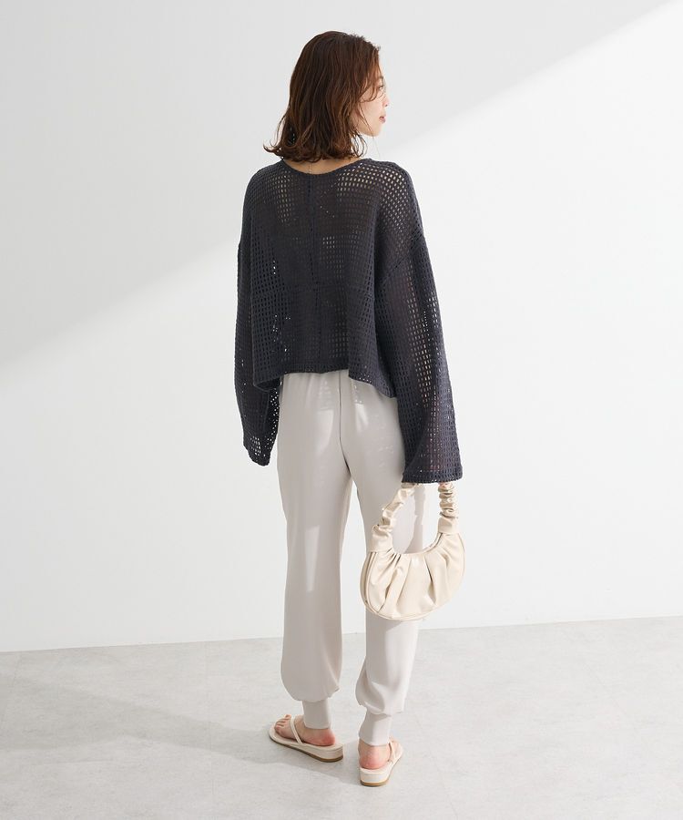 Green Parks「インド綿 前後2way メッシュショート丈カーディガン」|カーディガン|