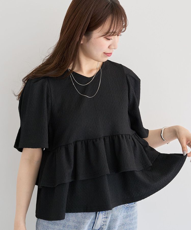 Green Parks「・PetitFleur 2wayダイヤ柄プルオーバー」|Tシャツ・カットソー|Black