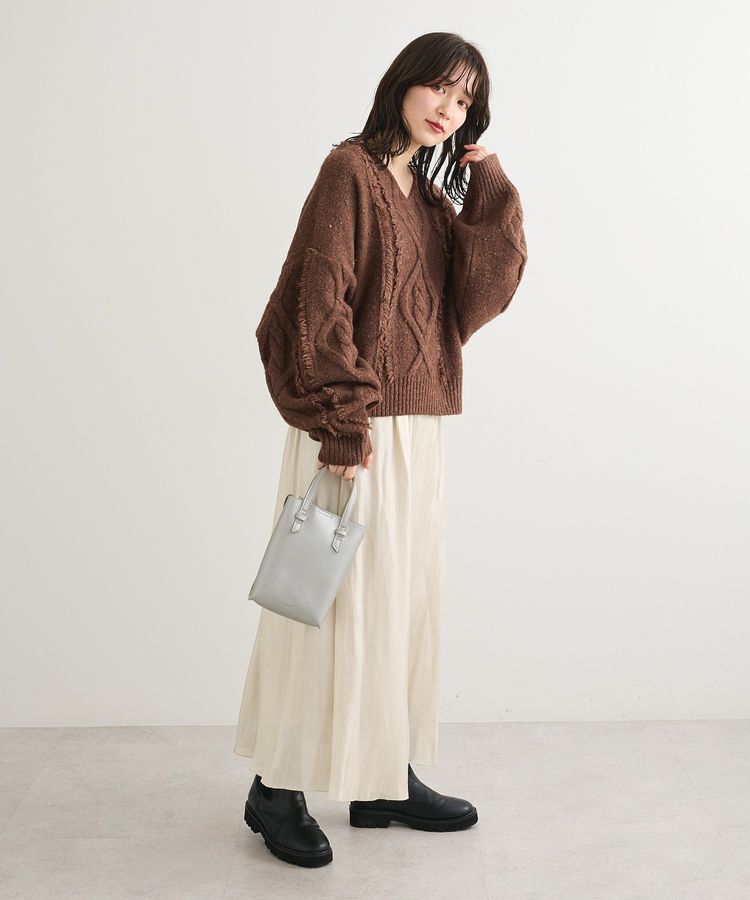 Green Parks「■ESCAR フリンジケーブルポップコーンニット」|ニット・セーター|