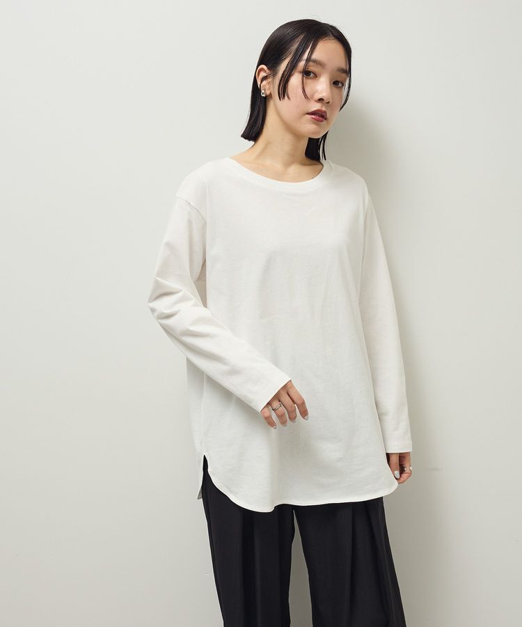 Green Parks「【WEB限定】裾ラウンドホワイトインナー」|Tシャツ・カットソー|
