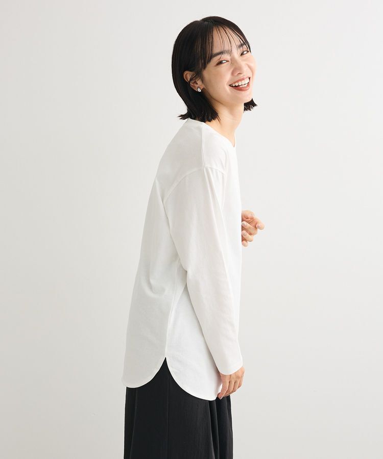 Green Parks「【WEB限定】裾ラウンドホワイトインナー」|Tシャツ・カットソー|