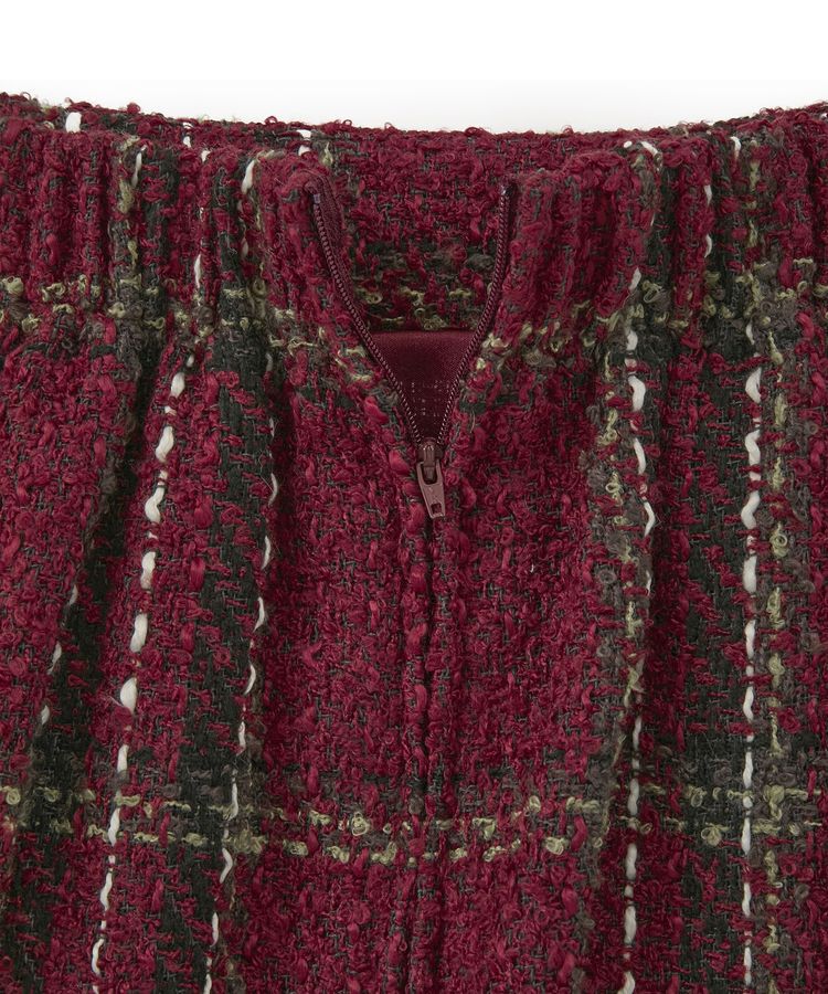 Green Parks「・SUGAR SPOON チェックフリンジスカート」|タイト|