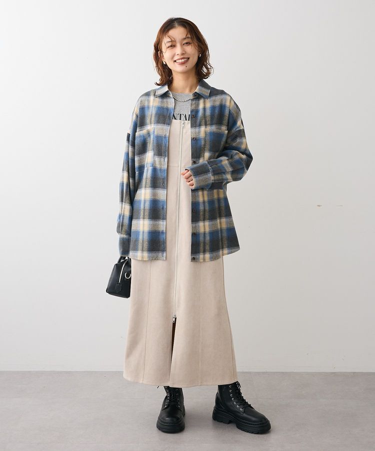 Green Parks「・ELENCARE DUE 2wayチェックビックシャツ」|チュニック|