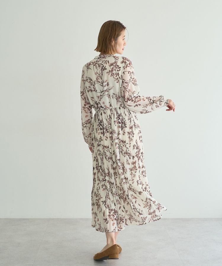 YECCA VECCA「ヴィンテージフラワー柄プリーツワンピース」|ワンピース|