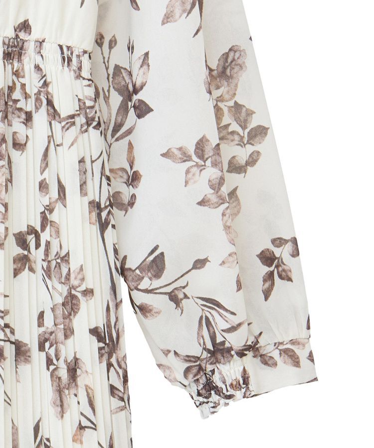 YECCA VECCA「ヴィンテージフラワー柄プリーツワンピース」|ワンピース|