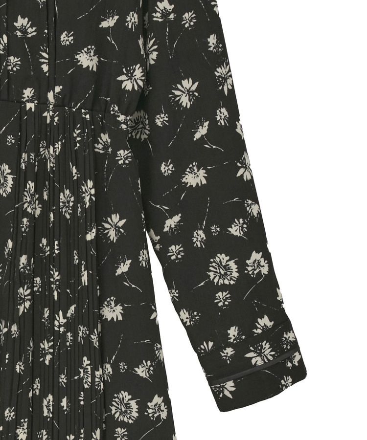 YECCA VECCA「フラワー柄プリーツMIXワンピース」|ワンピース|