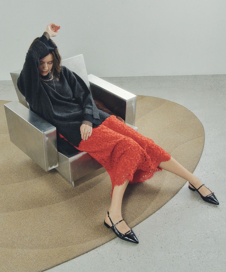 YECCA VECCA「レースナロースカート」|タイト|