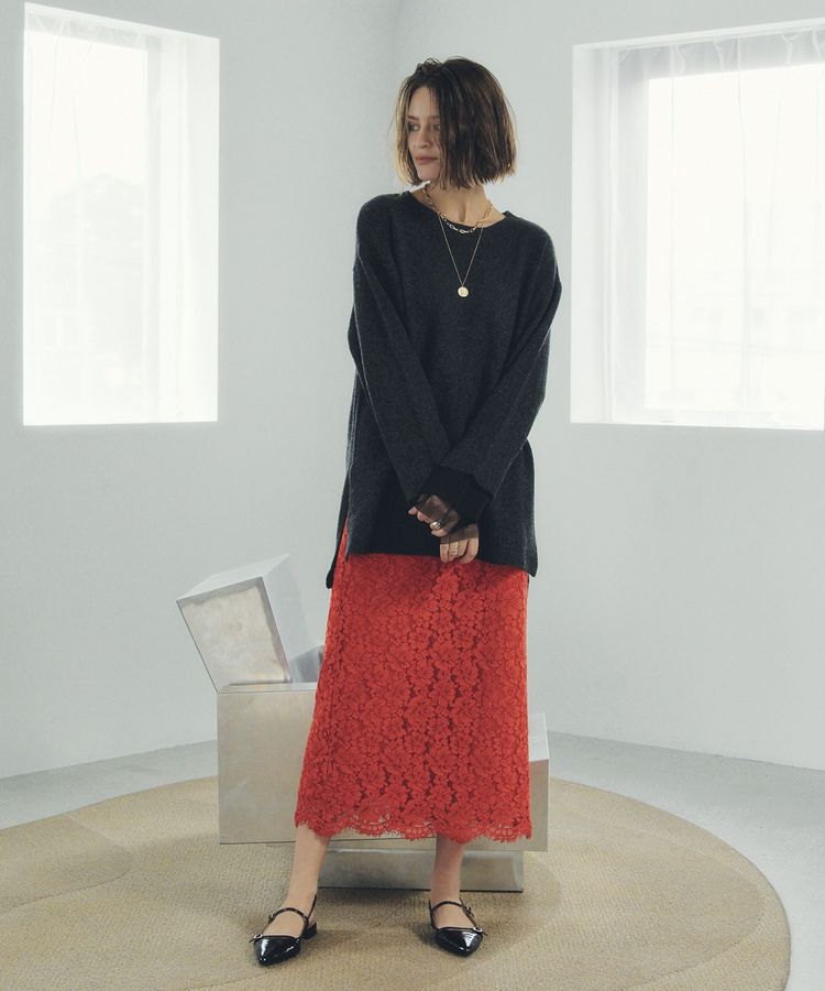 YECCA VECCA「レースナロースカート」|タイト|