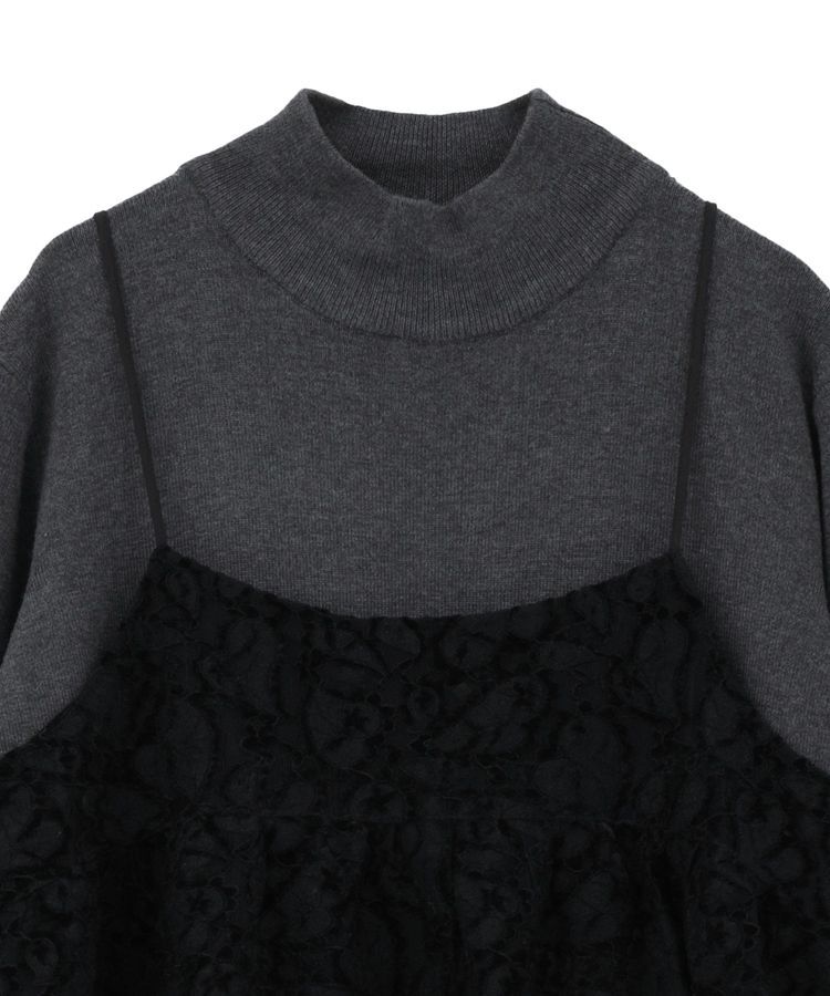 YECCA VECCA「【2点SET】バルーンキャミ付きニットワンピース」|ワンピース|