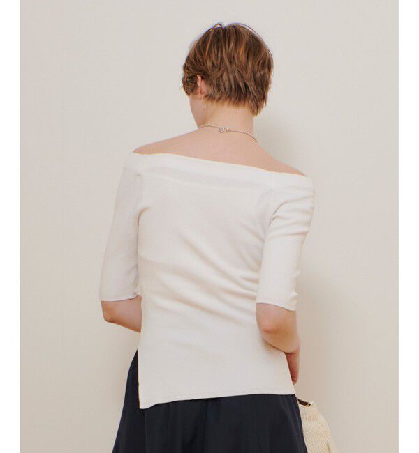 allureville「2WAY ネック5分袖プルオーバー」|ニット・セーター|