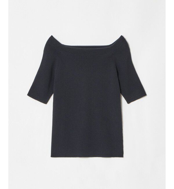 allureville「2WAY ネック5分袖プルオーバー」|ニット・セーター|