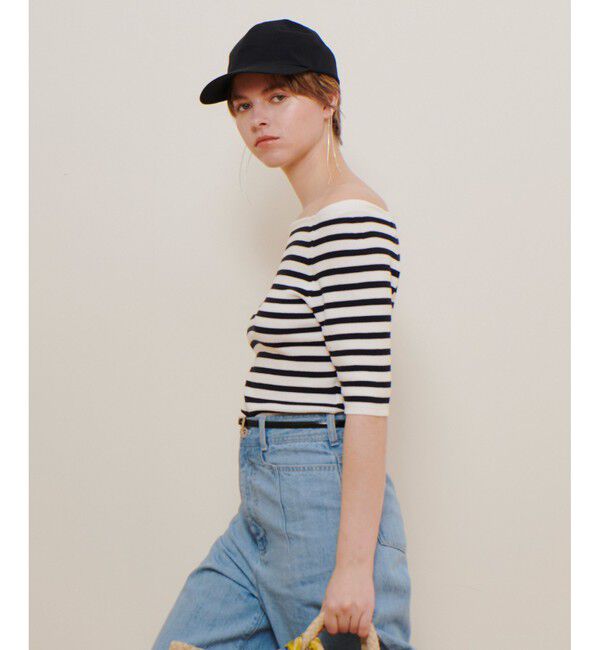 allureville「2WAY ネック5分袖プルオーバー」|ニット・セーター|