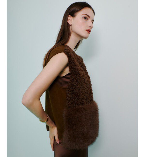 allureville「フェイクボアコンビニットジレ」|ニット・セーター|