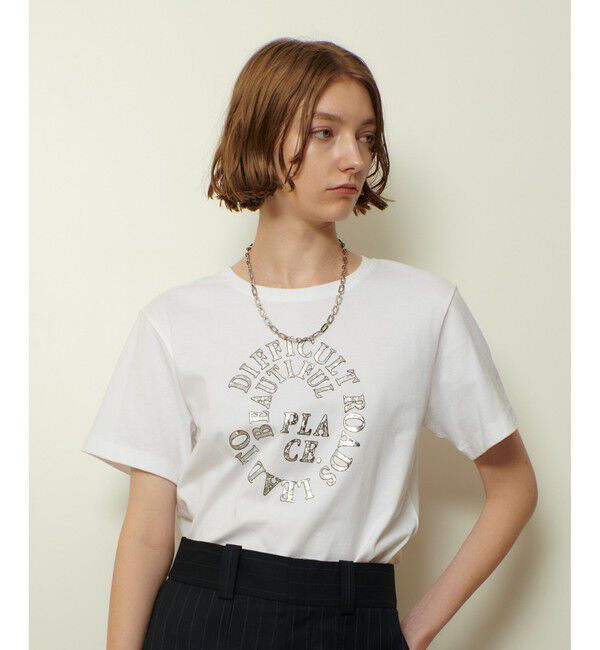 allureville「クラッキング箔ロゴT」|Tシャツ・カットソー|シルバー