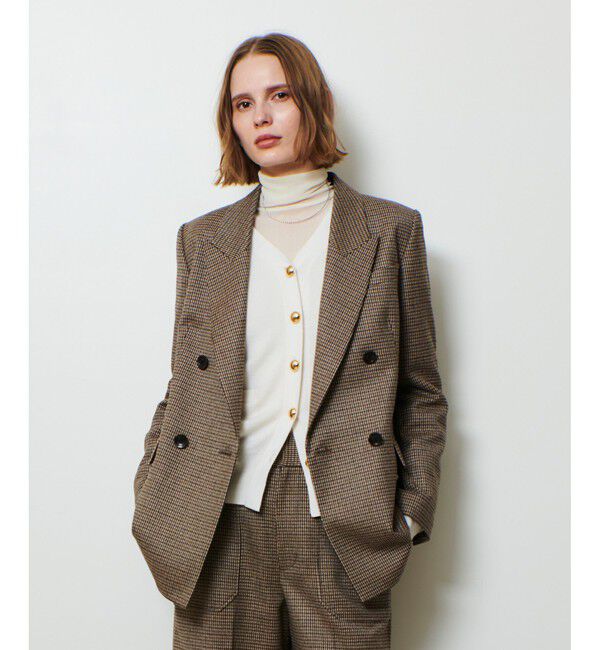 allureville「CHIC TWEEDダブルジャケット」|テーラードジャケット|ブラウン