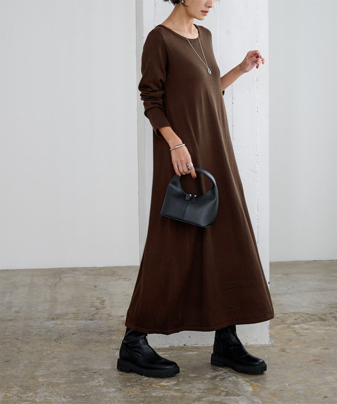 ur's「ボートネックロングニットワンピース」|ワンピース|