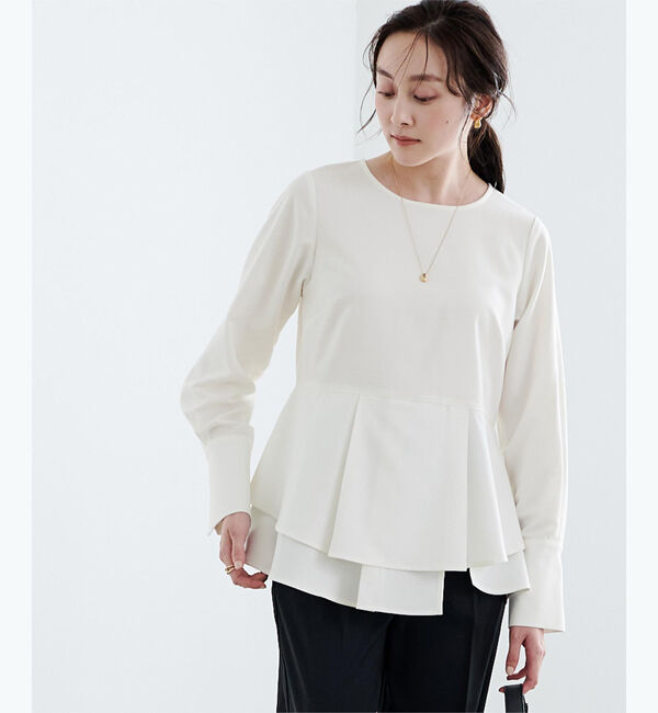 ur's「イレギュラーヘムペプラムブラウス」|シャツ・ブラウス|ホワイト