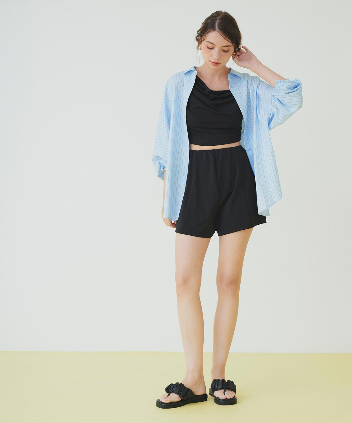 SEA DRESS「ショートパンツ付タックビキニ」|ビキニ|