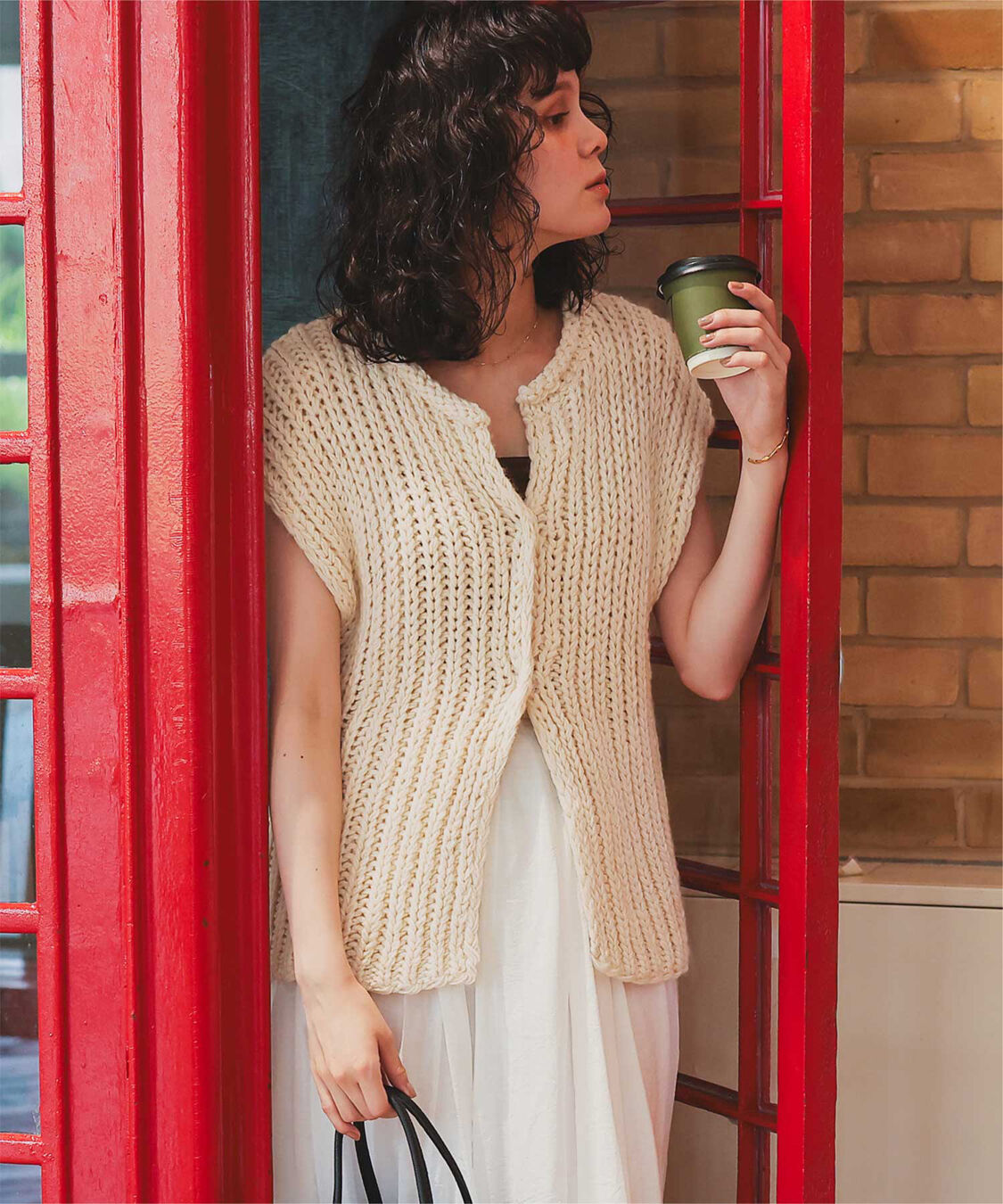 titivate「ハンドライクローゲージニットベスト」|ニット・セーター|アイボリー