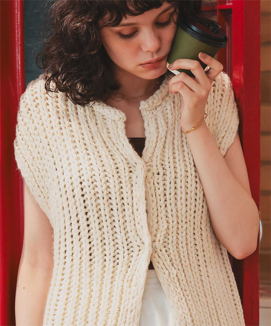 titivate「ハンドライクローゲージニットベスト」|ニット・セーター|