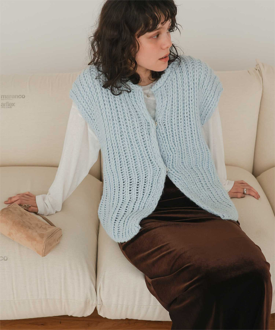 titivate「ハンドライクローゲージニットベスト」|ニット・セーター|