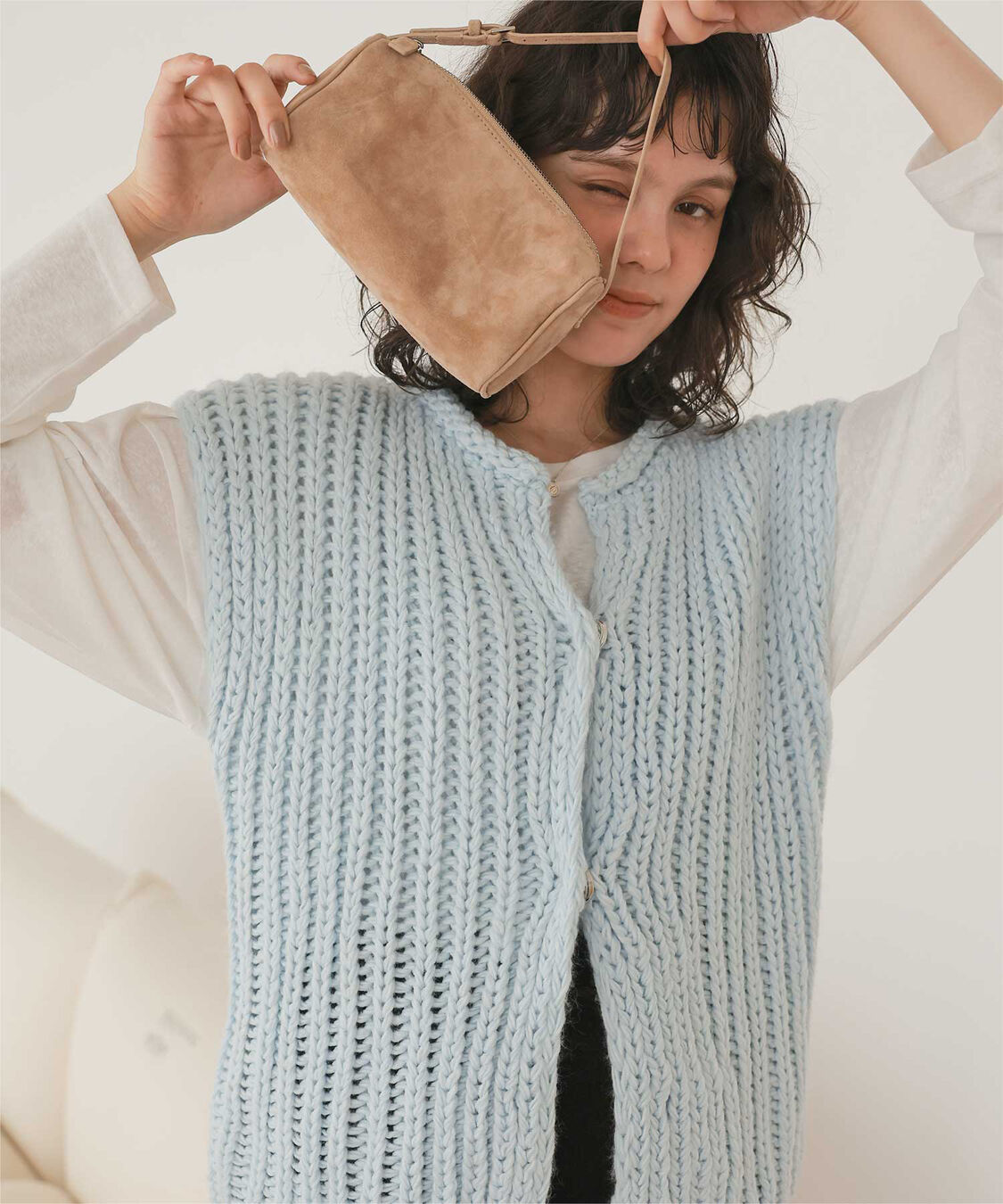 titivate「ハンドライクローゲージニットベスト」|ニット・セーター|