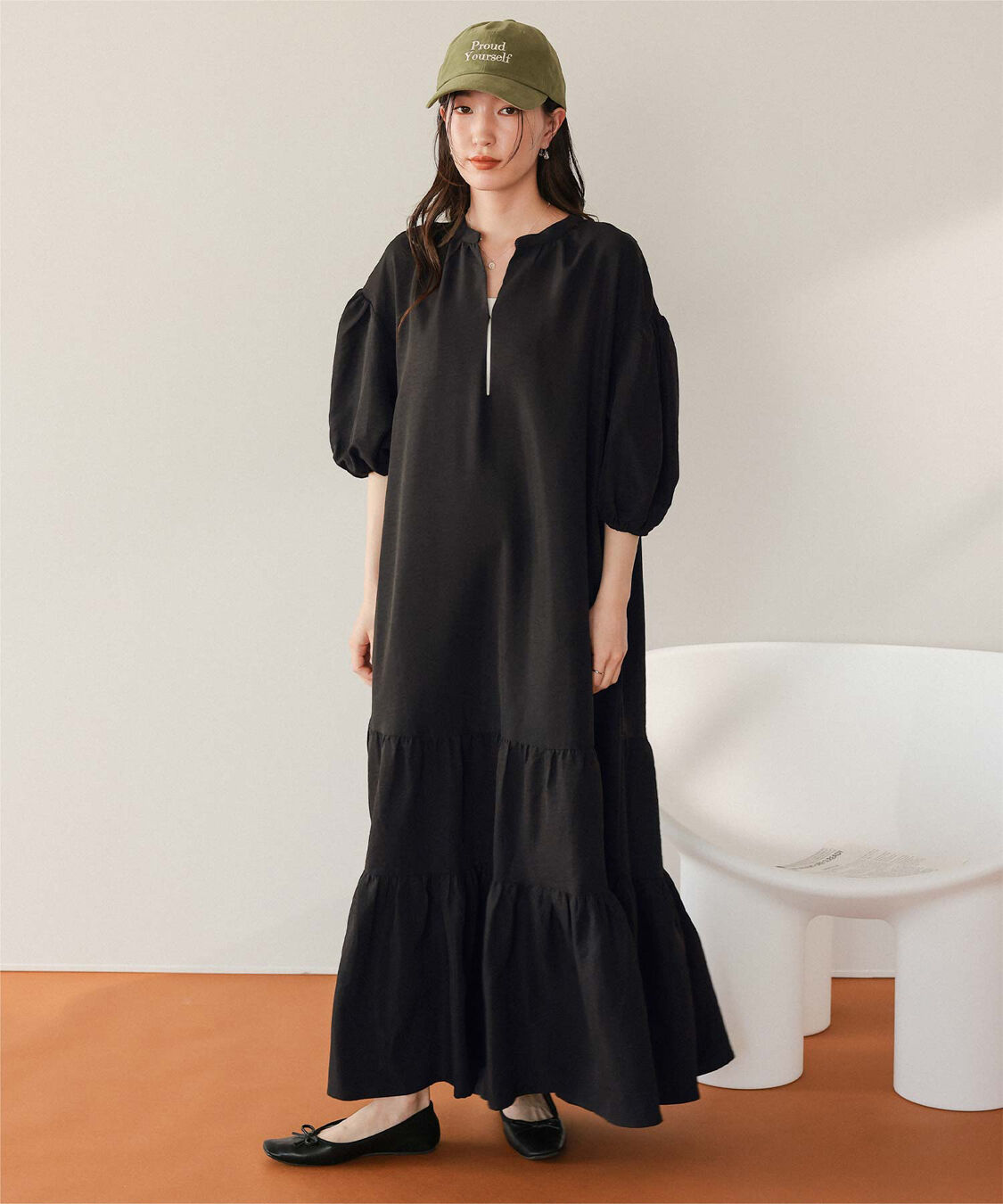 titivate「スキッパーティアードワンピース」|ワンピース|ブラック2