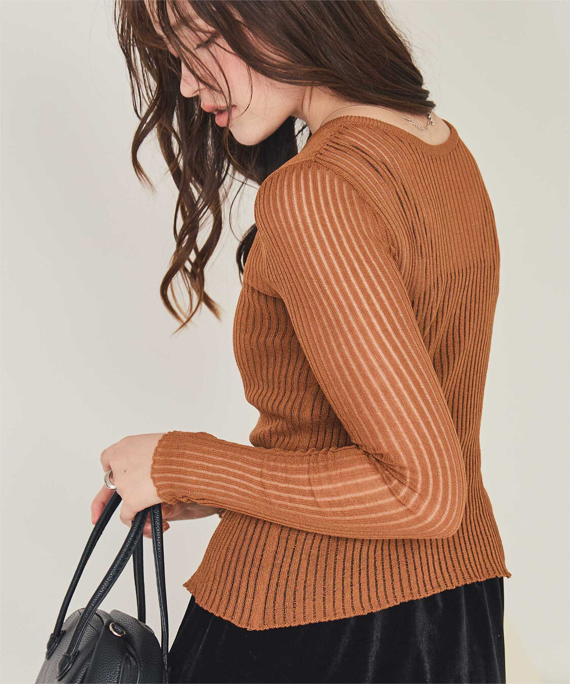 titivate「前後2wayウォッシャブルリブシアーニットカーディガン」|カーディガン|