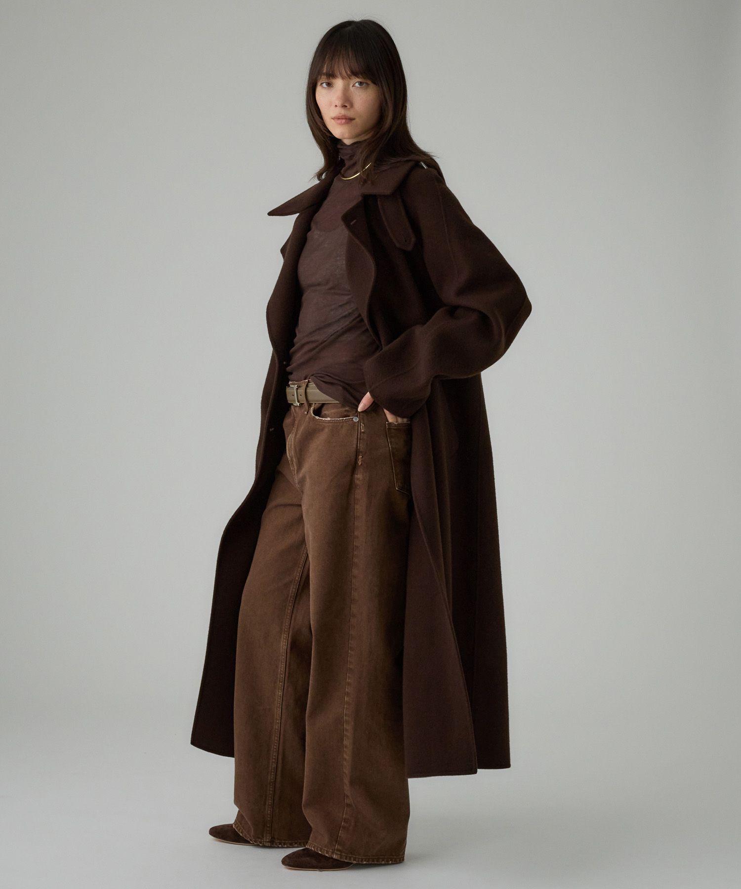  「リバーダブルロングコート」|ステンカラーコート|