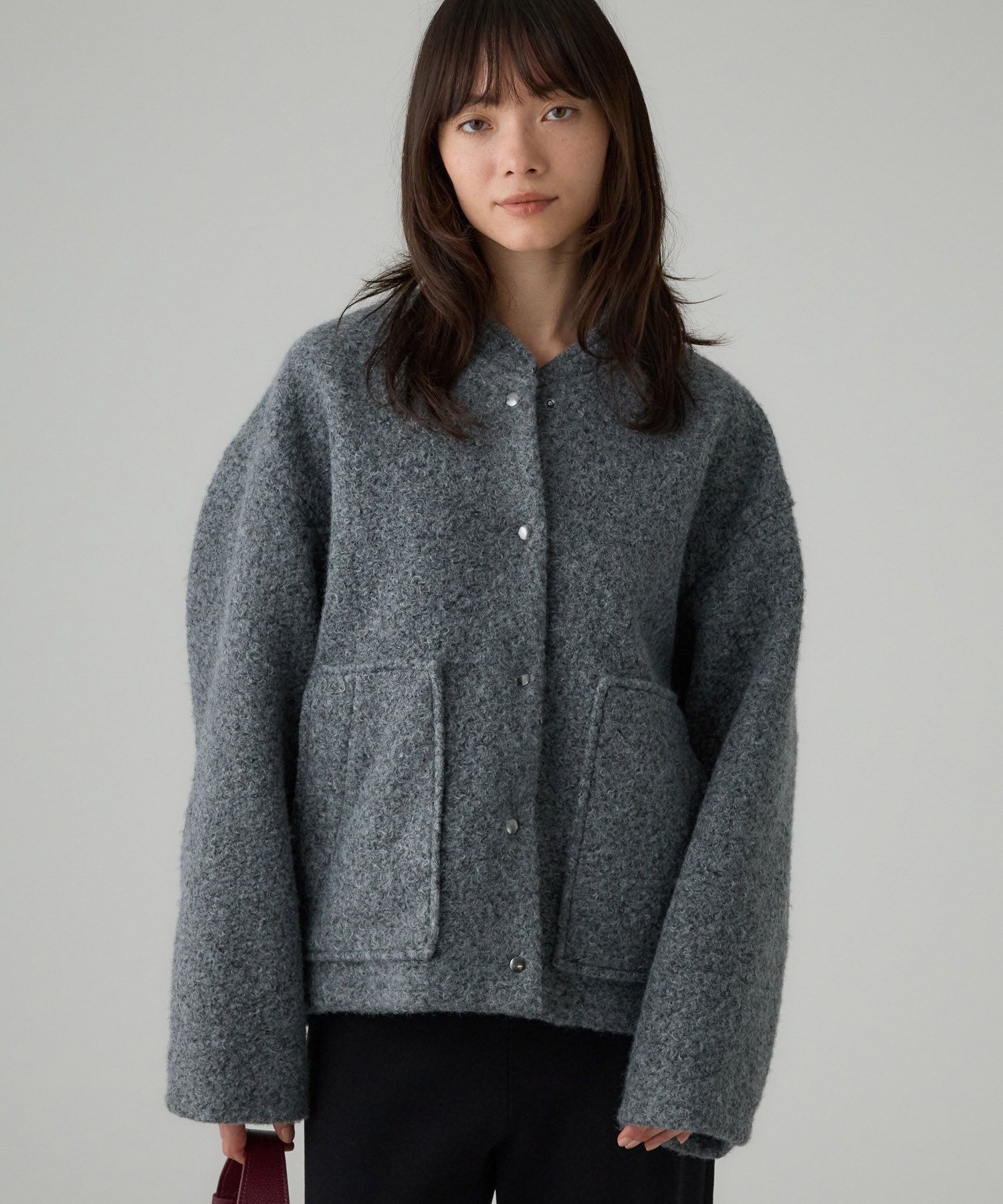 BABYLONE「ウェイビーニードルブルゾン」|ブルゾン・スタジャン|ｸﾞﾚｰ