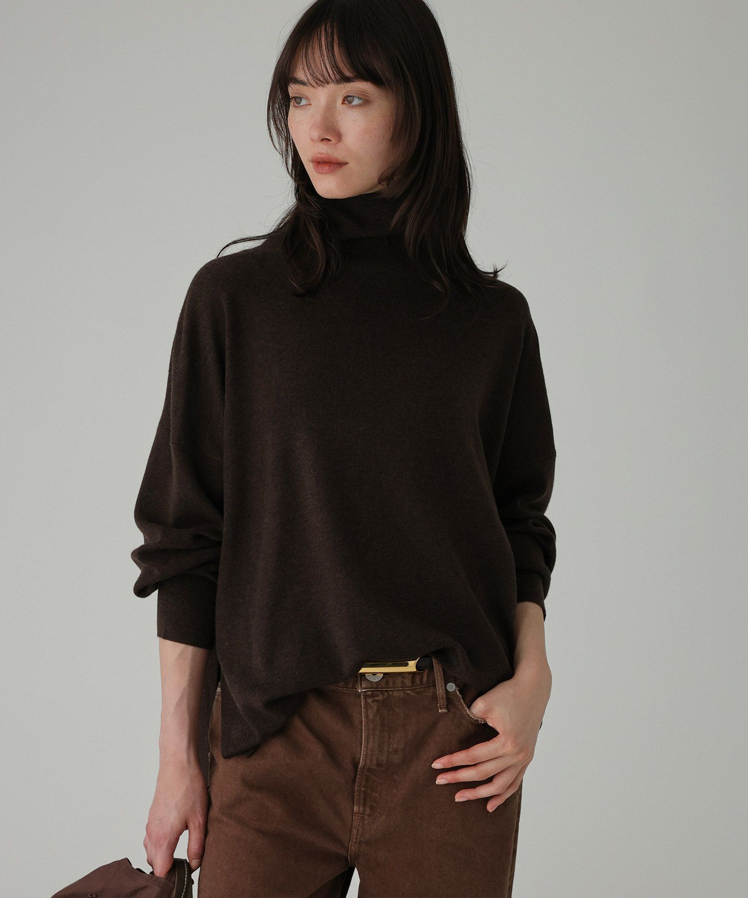 BABYLONE「ハイネックポンチョニット」|ニット・セーター|ﾀﾞｰｸﾌﾞﾗｳﾝ